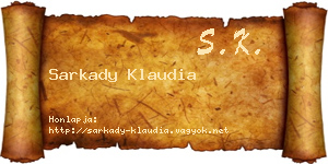 Sarkady Klaudia névjegykártya