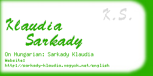 klaudia sarkady business card